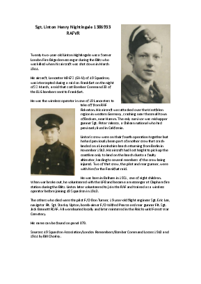 A preview of a PDF biography for Nightingale, Linton Henry